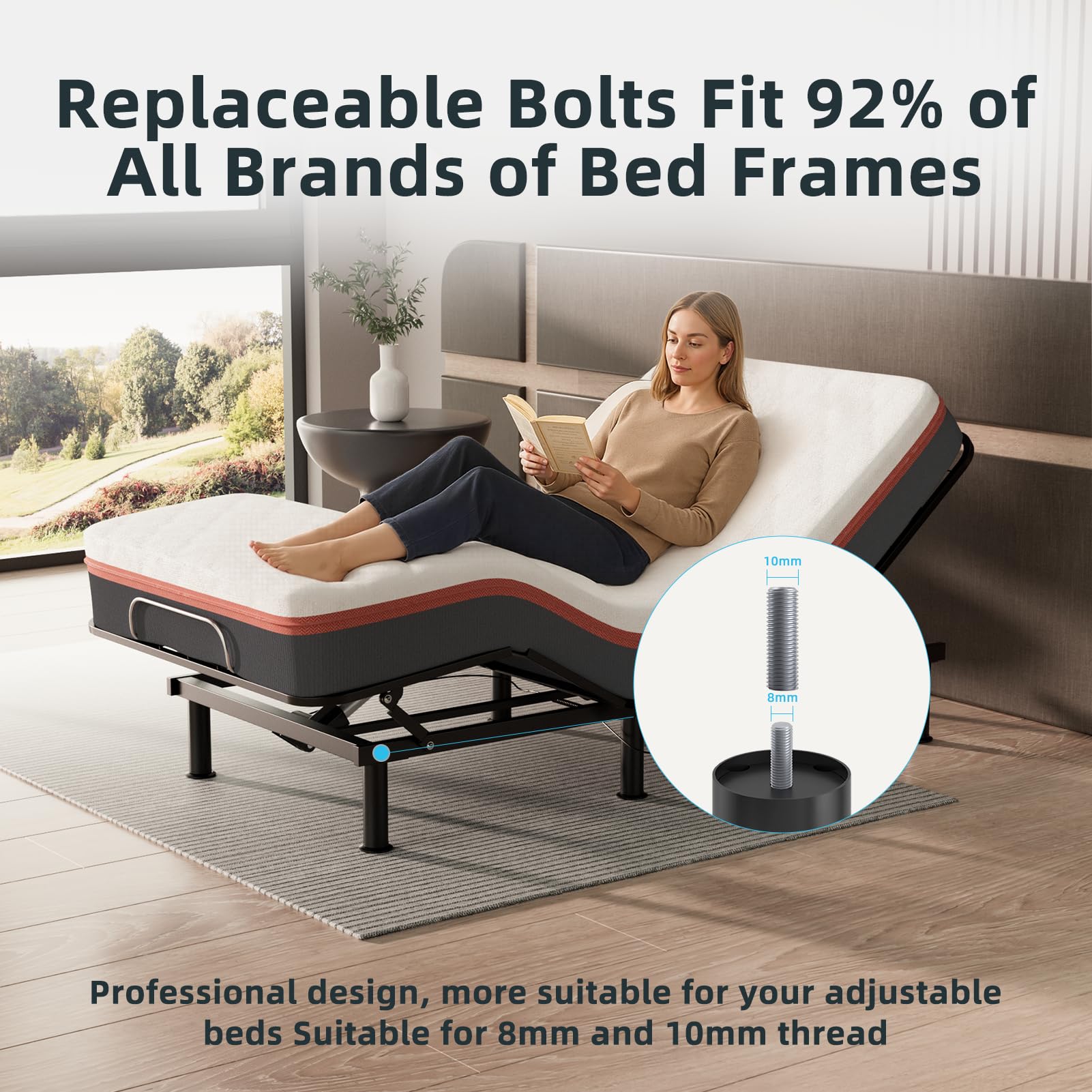 Patas de cama de metal robustas Yireehome para mayor durabilidad