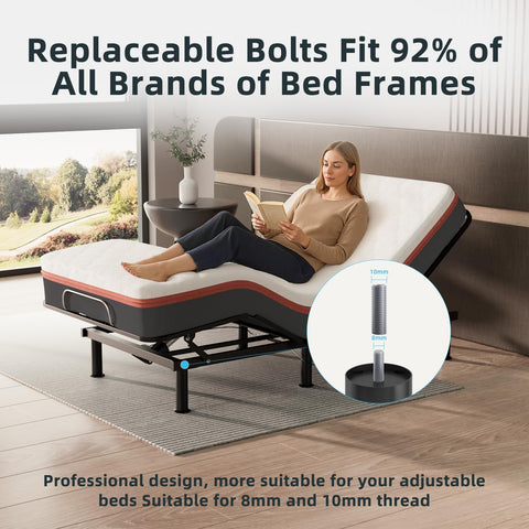 Patas de cama de metal robustas Yireehome para mayor durabilidad