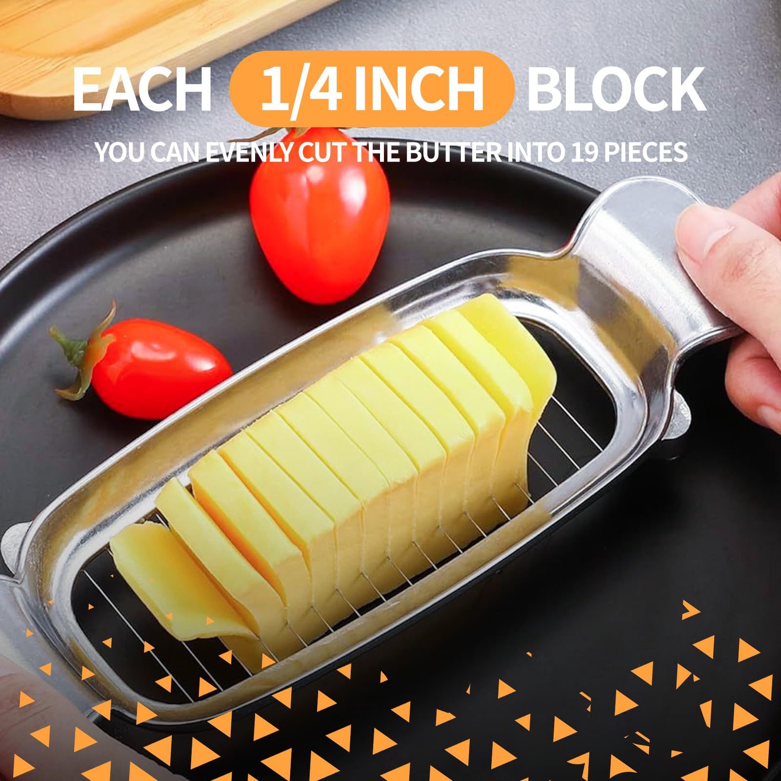 Uso versátil Ymkupe: mantequilla, queso y otros alimentos en la cocina.