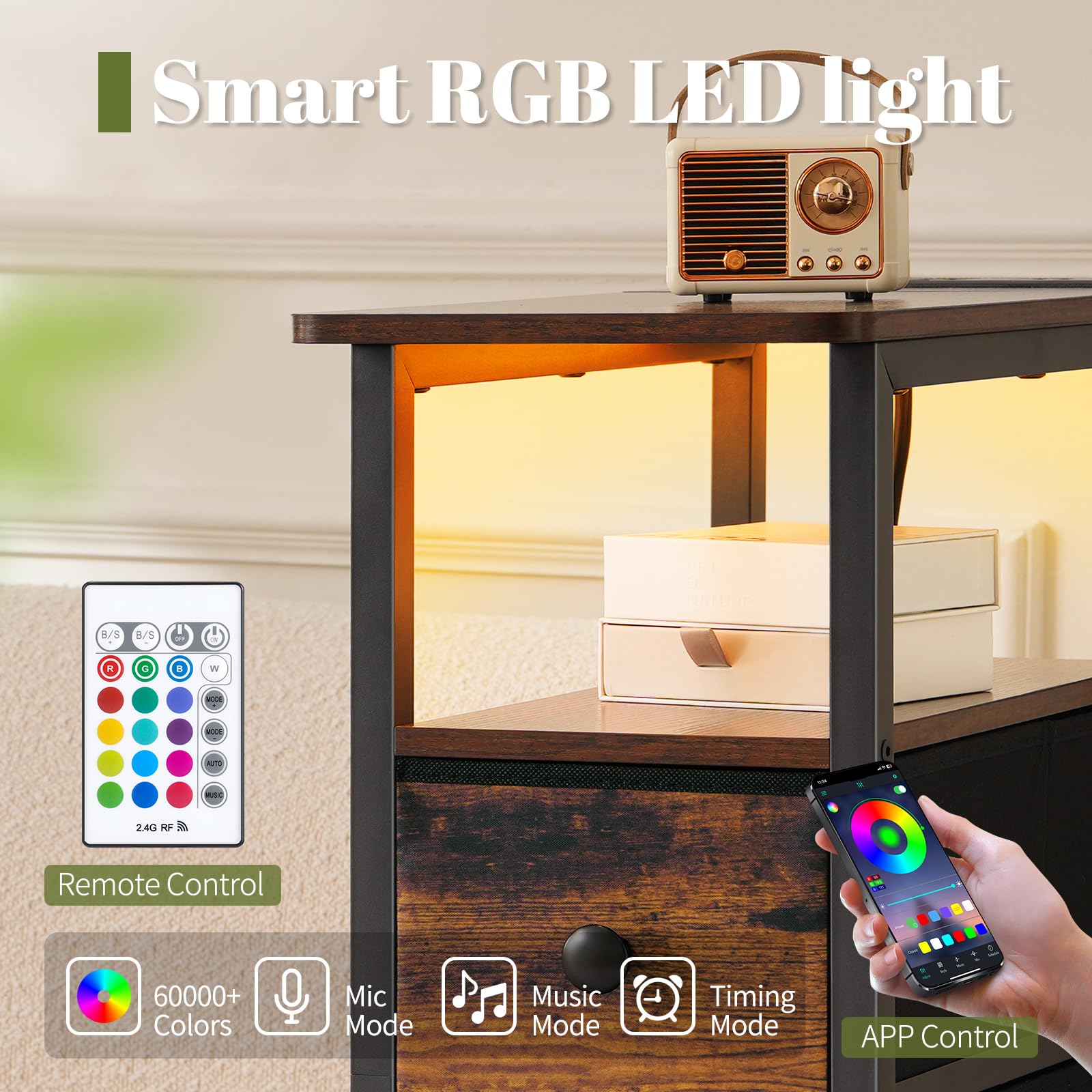 Yoobure mesita con 4 cajones para ordenar ropa y accesorios cuidadosamente.