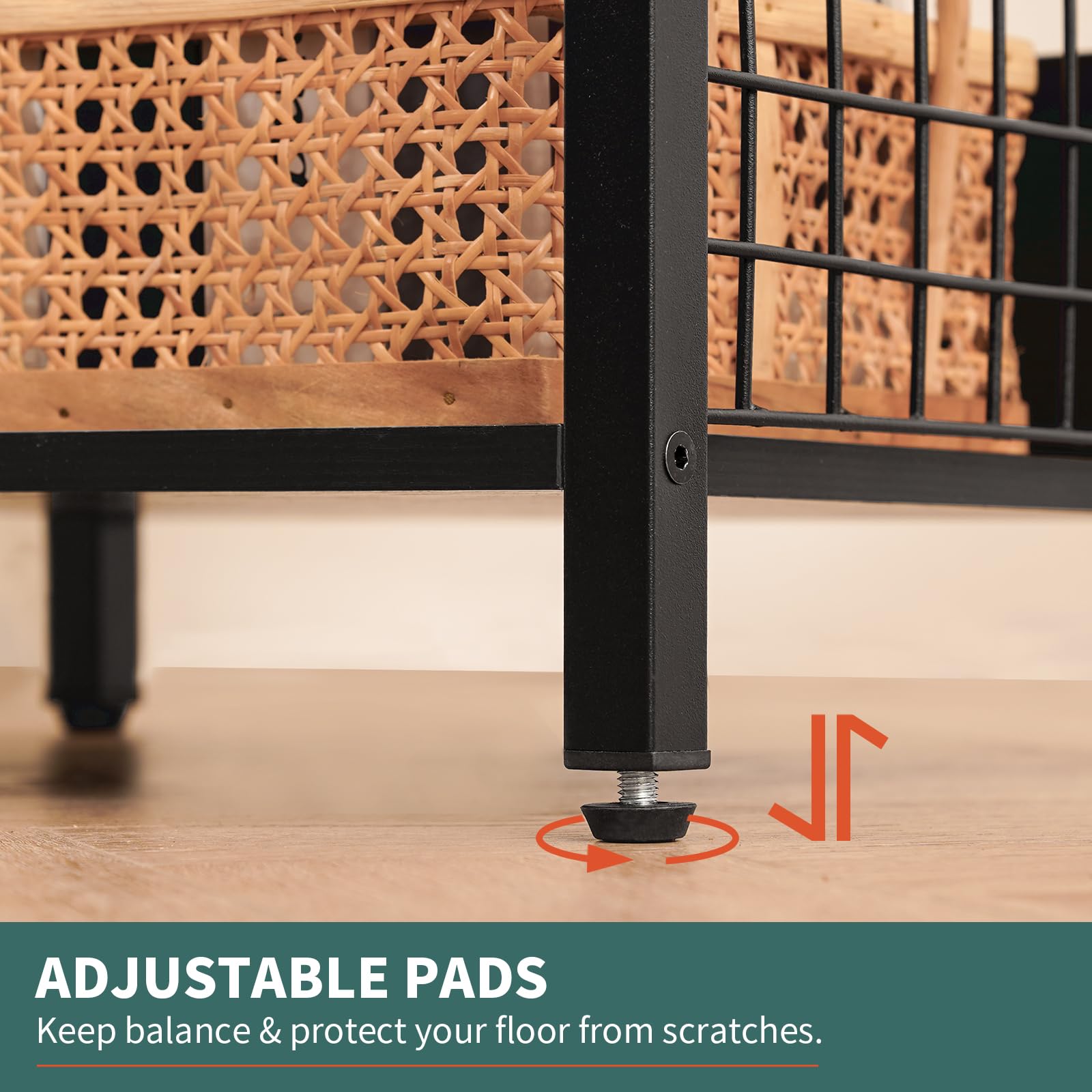 Yoobure estabilidad con pies ajustables para nivelación.