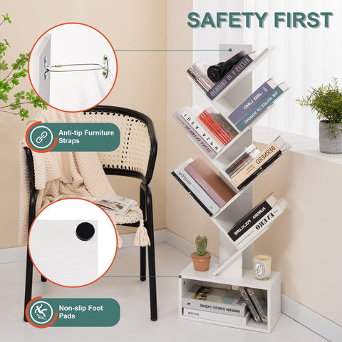 Yoobure estantería libros acabado madera blanco, duradera y funcional