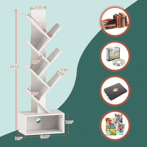 Yoobure estantería libros sala retro blanco, añade encanto y almacenamiento