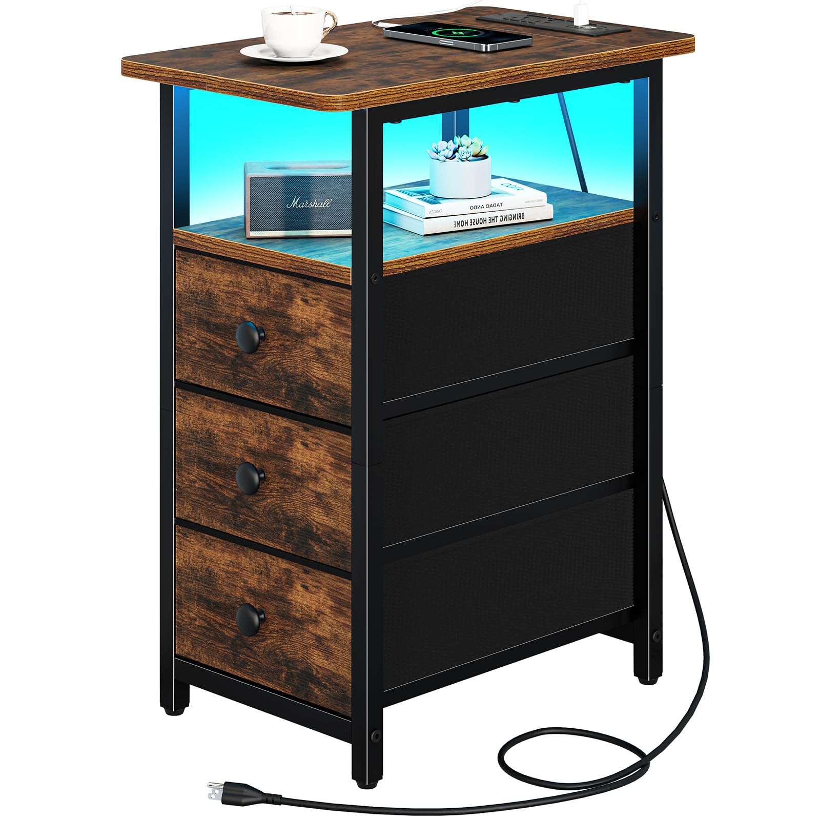 Mesa auxiliar Yoobure con cargador frontal para dispositivos