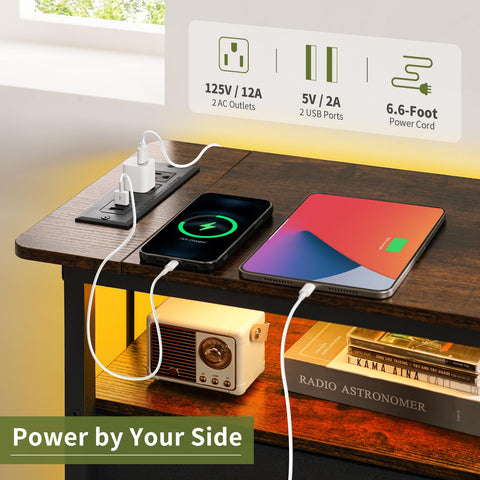 Mesa dormitorio Yoobure con estante abierto y superficie amplia