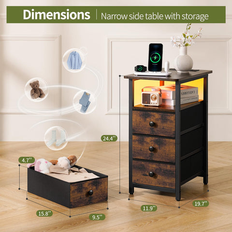 Mesa estrecha Yoobure con iluminación LED ambiental