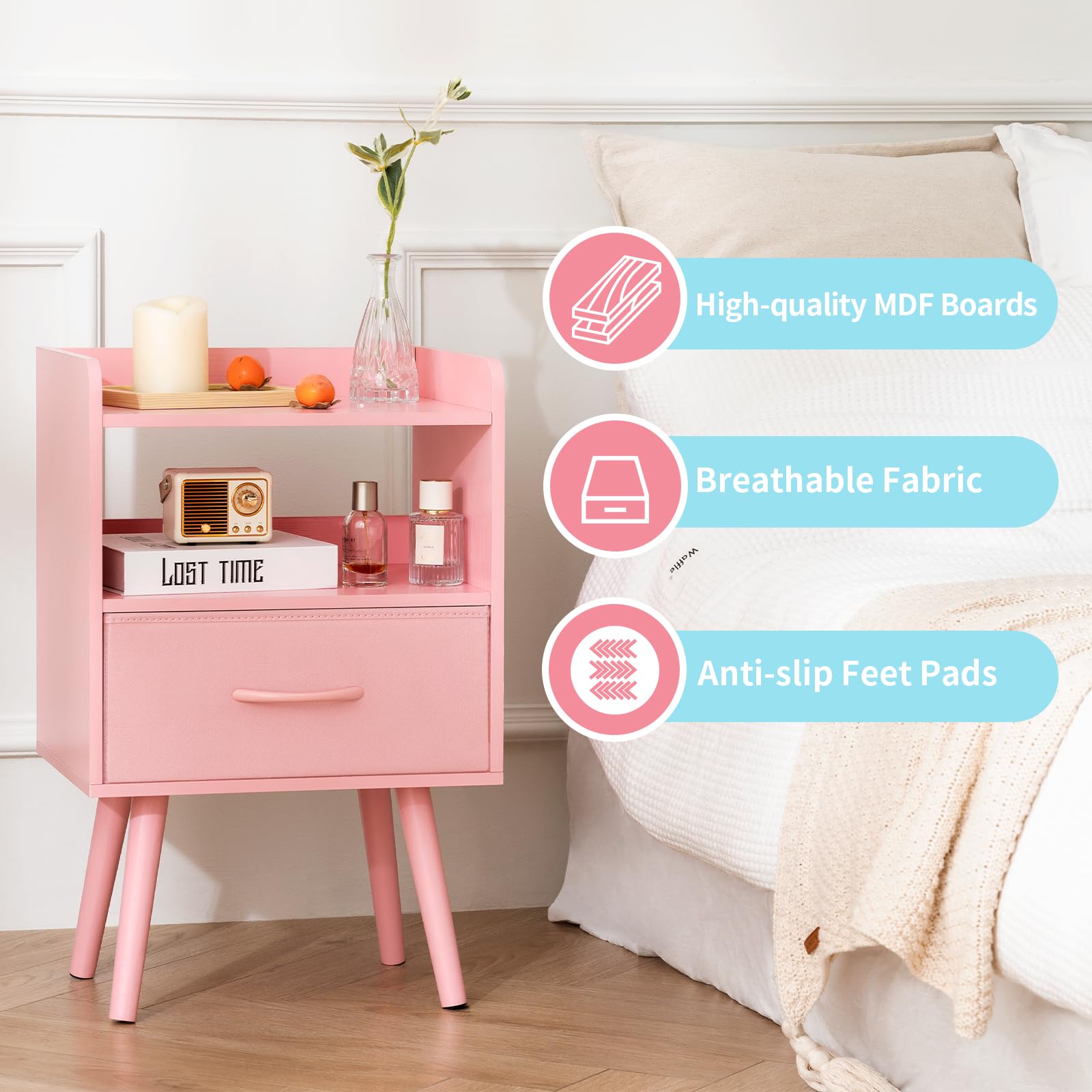 Borde protector Yoobure evita deslizamientos y mantiene objetos seguros.