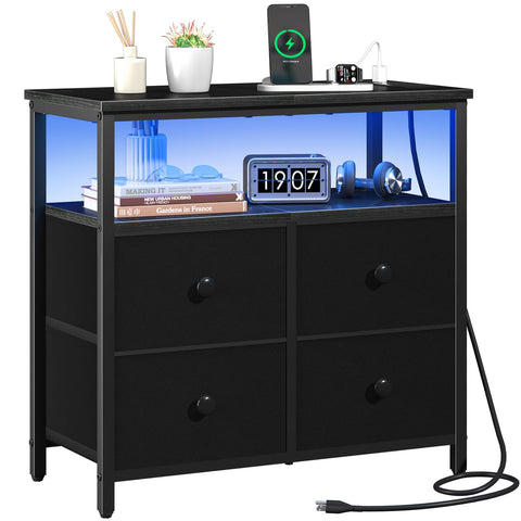 Yoobure mesita-noche con cargador y dos tomas USB para recargar dispositivos