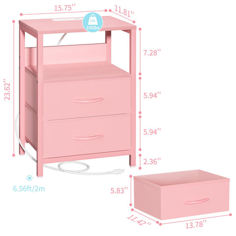 Yoobure mesita noche con estante abierto ideal para libros y lámpara