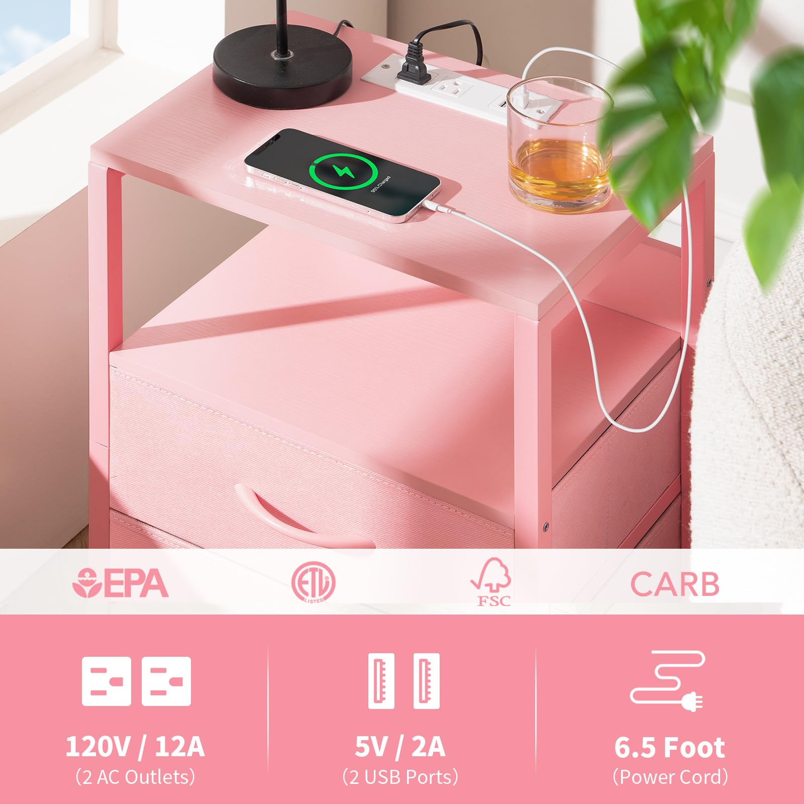 Yoobure mesita noche fácil de montar con instrucciones claras