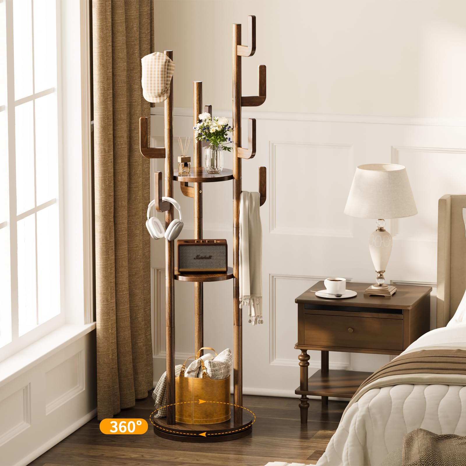 Yoobure perchero de madera sólida ofrece estabilidad diaria.