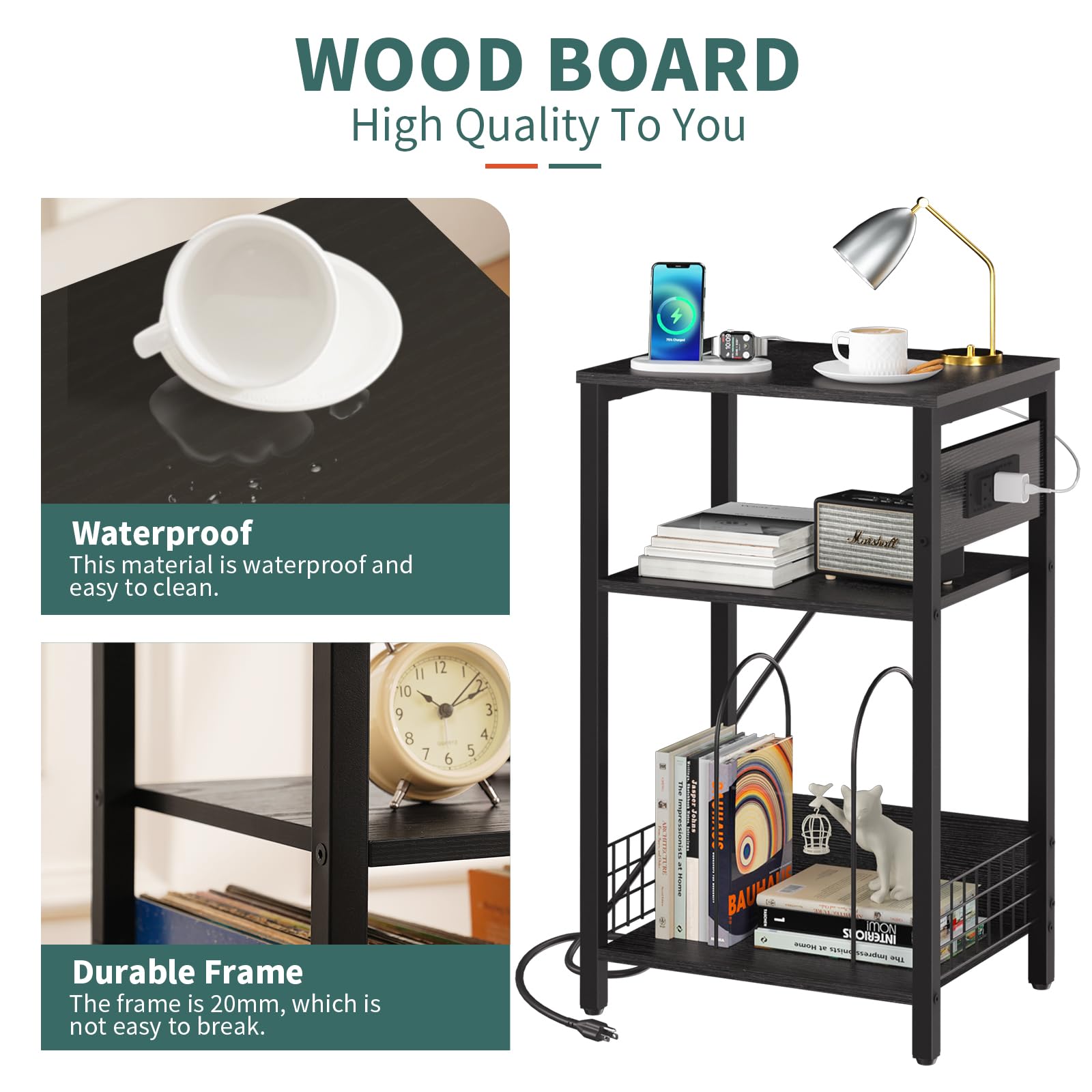 Yoobure rack en U para vinilos, almacenamiento claro y acceso rápido.