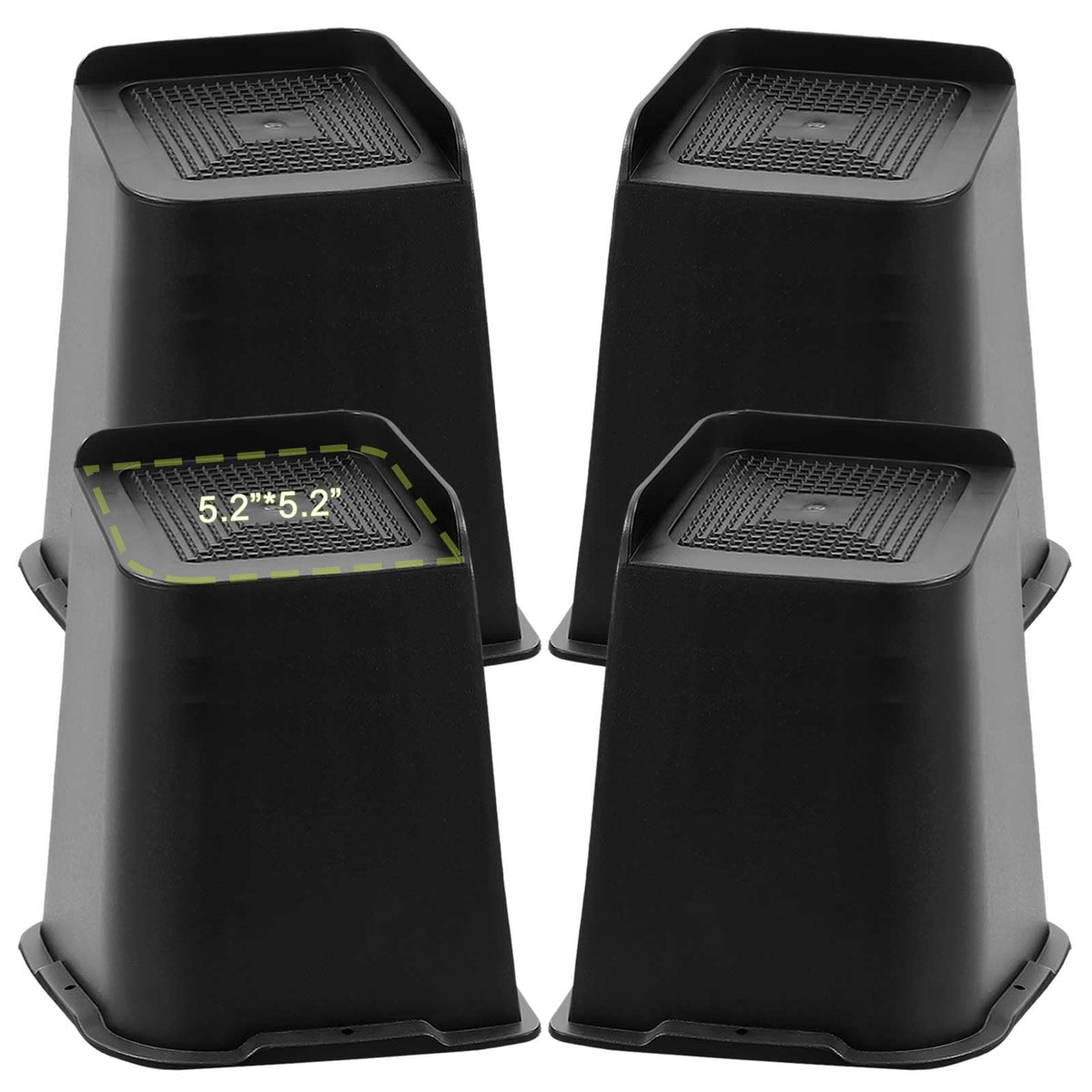 Elevadores de cama Yookwutar con base triangular, estabilidad y gran capacidad