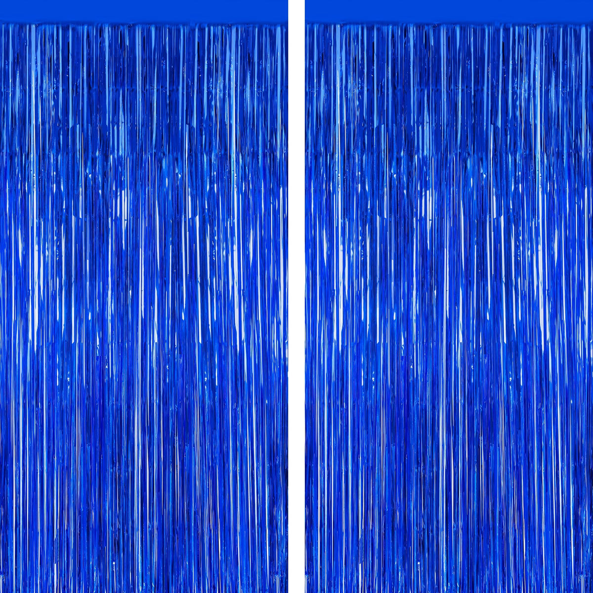 Cortina fleco metálico azul marino de ZATAYE, ideal como fondo elegante para fotos.