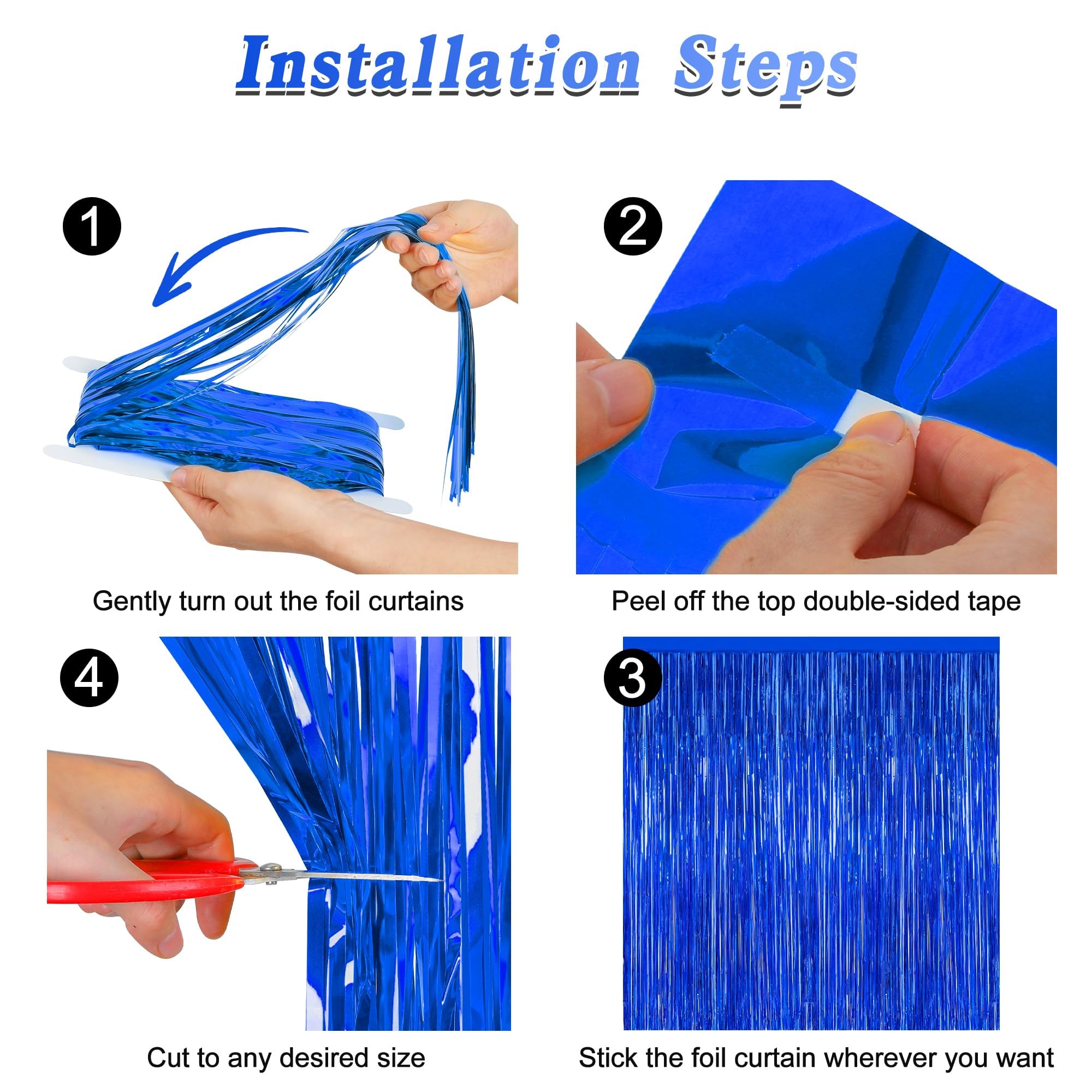 Cortina metálica azul marino de ZATAYE, crea un punto focal llamativo en eventos.