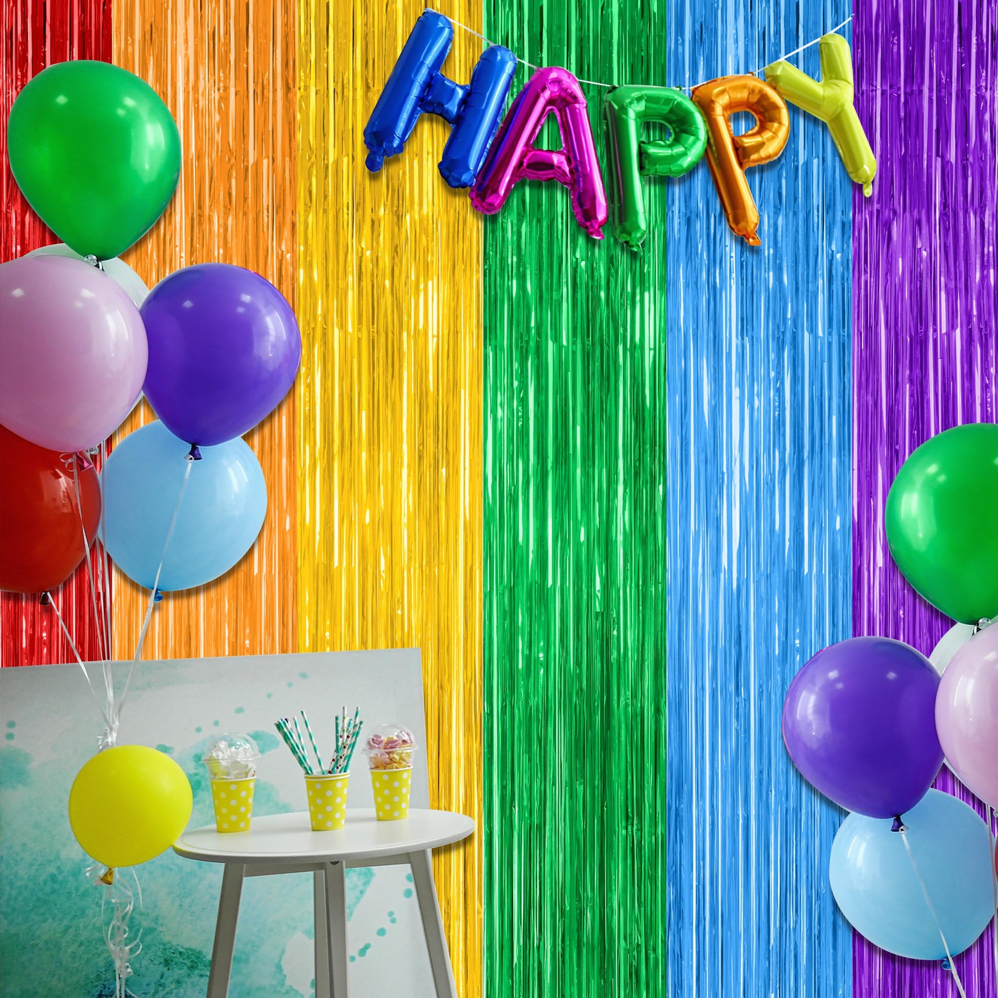 Fondo festivo de arcoíris para bodas o reuniones con ZATAYE.