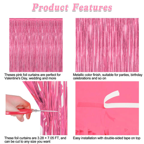 ZATAYE cortinas rosadas diseño elegante para fiestas y ceremonias.