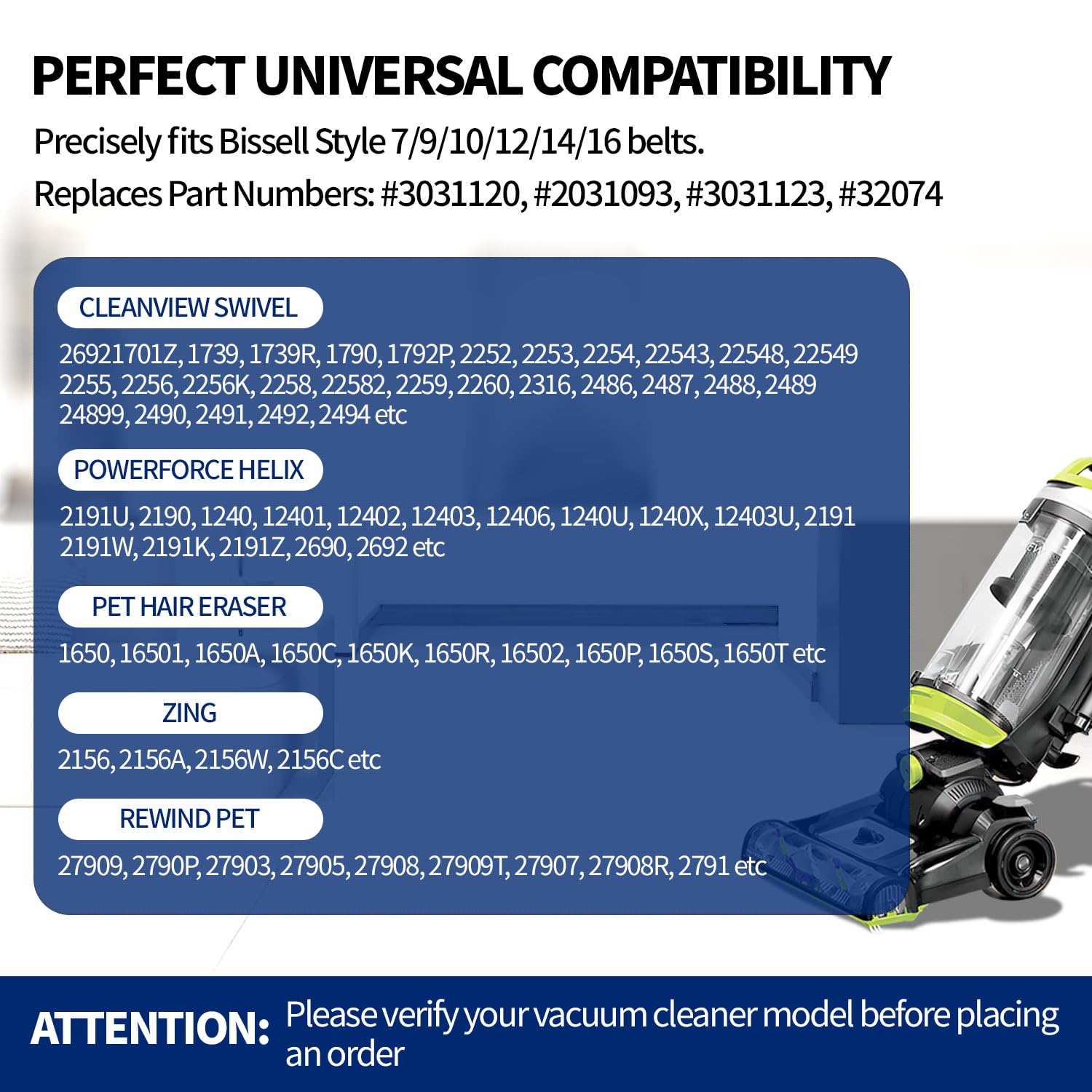 ZITFRI Caucho de alta densidad en la correa 3031120 para mayor durabilidad