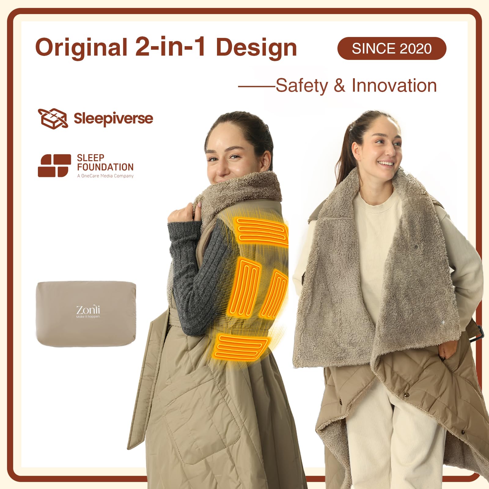 ZonLi Manta portátil sin cables ideal para viajar y camping